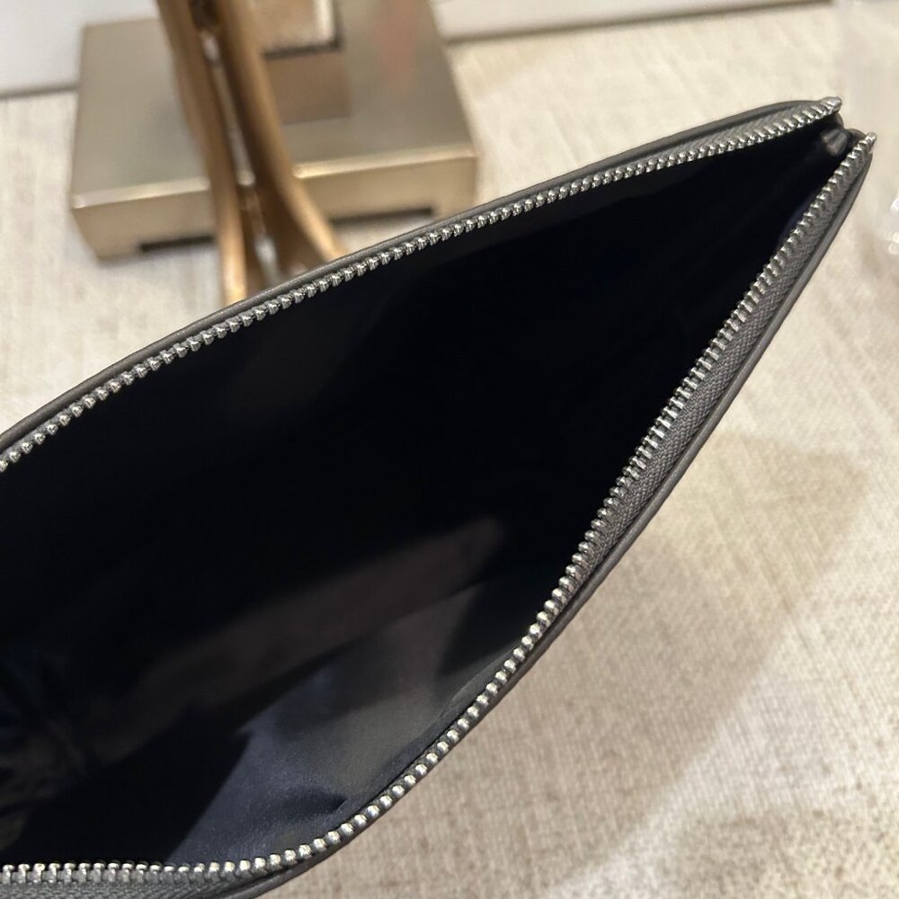 Theory Dark Sojourn Washed Leather Pouch/Clutch - Picture 4 of 8